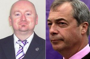 UKIP's Jason Smith, left, and party leader Nigel Farage